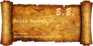 Bozik Bernát névjegykártya